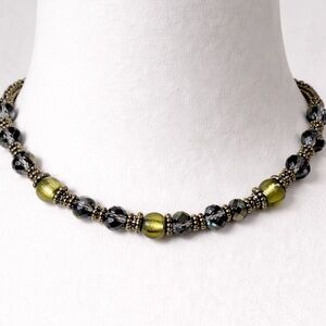 Elegant Beaded Necklace with Gold Accents